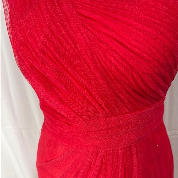 WTOO by Watters and Watters Hot Pink/Red One-Shoulder Dress Size 6 - Picture 2 of 9